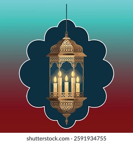 Vector illustration Ramadan lantern realistic