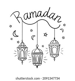 Vektorgrafik, Ramadan, Laternen einzeln auf weißem Hintergrund.