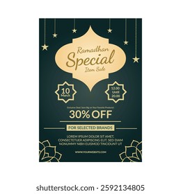 Vector illustration of ramadan mega sale flyer poster template design