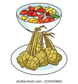 vector illustration of ramadan month dish in indonesia