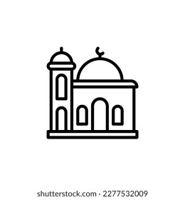 ilustración vectorial del icono de la luna de Ramadán con estilo de contorno. adecuado para cualquier propósito. aislado en fondo transparente