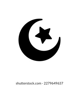 vector illustration of Ramadan moon icon with glyph style. suitable for any purpose.