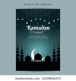 Vector illustration of Ramadan social media feed template