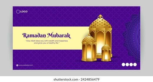 Vector illustration of Ramadan social media feed template