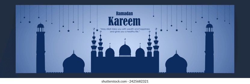 Vector illustration of Ramadan social media feed template