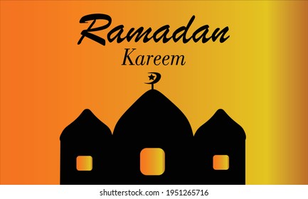 Ilustración vectorial del fondo naranja con temática ramadana