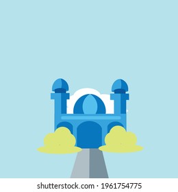 Vector illustration of Ramadhan and Eid Mubarak.