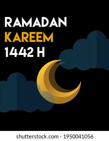 vector illustration of ramadhan kareem 1442 H. suitable for your business promotion tool