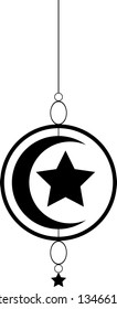 Vector Illustration of Ramadhan Moon and Star Logo 2019 