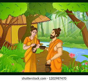 Vector Illustration Of Ramayan