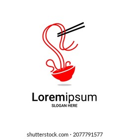 ilustración vectorial del logotipo de ramen, logotipo de fideos, logotipo de restaurante