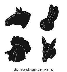 Vector illustration of ranch and organic logo. Set of ranch and head stock symbol for web.