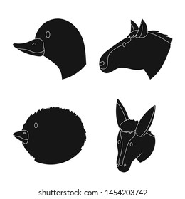 Vector illustration of ranch and organic logo. Collection of ranch and head stock vector illustration.