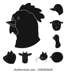 Vector illustration of ranch  and organic  sign. Set of ranch  and head stock vector illustration.