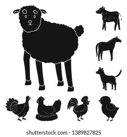 Vector illustration of ranch  and organic  sign. Collection of ranch  and food vector icon for stock.