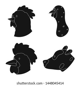 Vector illustration of ranch and organic sign. Collection of ranch and head stock vector illustration.