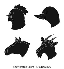 Vector illustration of ranch and organic symbol. Set of ranch and head stock symbol for web.