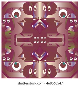 Vector illustration random colorful abstract faces. Material design template and background for poster and publication
