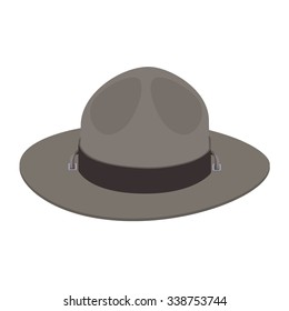 Sombrero uniforme del guardabarros de la ilustración del vector. Sombrero de campo verde de Khaki.