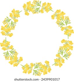 Vector illustration of rape blossom wreath