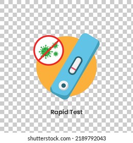 Vector illustration of rapid test,  colourfull flat design, transparent background. set of medical icon.