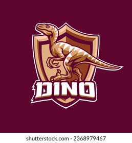 Vector illustration of Raptors dinosaur mascot logo template for sport team and gaming team