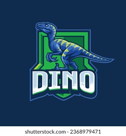 Vector illustration of Raptors dinosaur mascot logo template for sport team and gaming team