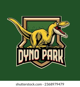 Ilustración vectorial de la plantilla del logo de la mascota de los dinosaurios Raptors para el equipo deportivo y el equipo de juegos