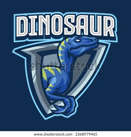 Vector illustration of Raptors dinosaur mascot logo template for sport team and gaming team 商業照片 © 