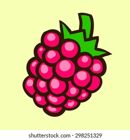 Vector illustration with raspberry
