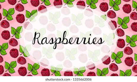 Vector Illustration of Raspberry Pattern Sketch Style