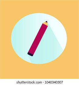 Vector illustration. Raspberry pencil on a yellow and green background.