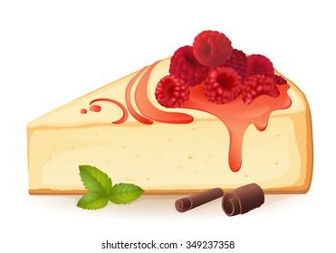 Vector illustration of raspberry pie isolated on white background.