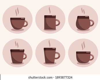 Vector illustration of rasped coffee cups
