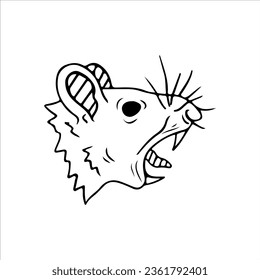 vector illustration of rat head