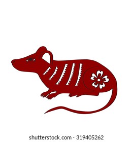 Vector illustration of rat sign Chinese zodiac