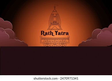 vector illustration of Rath Yatra Chariot Festival of Hindu God Lord Jagannath celebrated in Odisha India