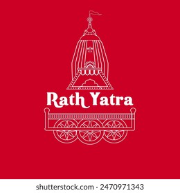 vector illustration of Rath Yatra Chariot Festival of Hindu God Lord Jagannath celebrated in Odisha India