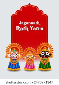 Vektorillustration des Rath Yatra Chariot Festivals des Hindu Gottes Lord Jagannath in Odisha Indien