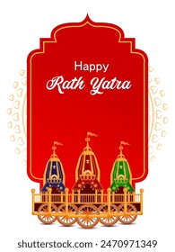 Vektorillustration des Rath Yatra Chariot Festivals des Hindu Gottes Lord Jagannath in Odisha Indien