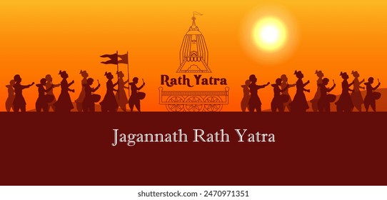 Vektorillustration des Rath Yatra Chariot Festivals des Hindu Gottes Lord Jagannath in Odisha Indien