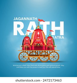 Vektorillustration des Rath Yatra Chariot Festivals des Hindu Gottes Lord Jagannath in Odisha Indien