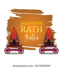 vector illustration of Rath Yatra Chariot Festival of Hindu God Lord Jagannath celebrated in Odisha India. Lord Jagannath, Balabhadra Subhadra. background, template, holidays, banner, poster events.