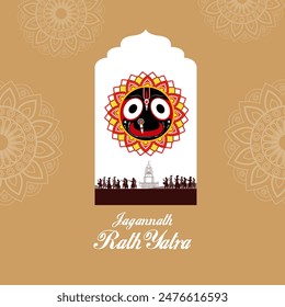 Vektorillustration des Rath Yatra Chariot Festivals des Hindu Gottes Lord Jagannath in Odisha Indien