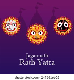 Vektorillustration des Rath Yatra Chariot Festivals des Hindu Gottes Lord Jagannath in Odisha Indien