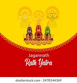 Vektorillustration des Rath Yatra Chariot Festivals des Hindu Gottes Lord Jagannath in Odisha Indien