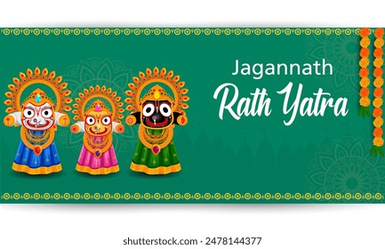 Vektorillustration des Rath Yatra Chariot Festivals des Hindu Gottes Lord Jagannath in Odisha Indien