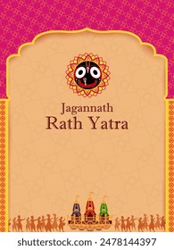 Vektorillustration des Rath Yatra Chariot Festivals des Hindu Gottes Lord Jagannath in Odisha Indien