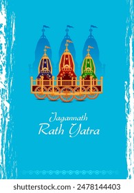 Vektorillustration des Rath Yatra Chariot Festivals des Hindu Gottes Lord Jagannath in Odisha Indien