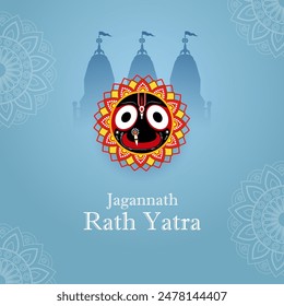 Vektorillustration des Rath Yatra Chariot Festivals des Hindu Gottes Lord Jagannath in Odisha Indien